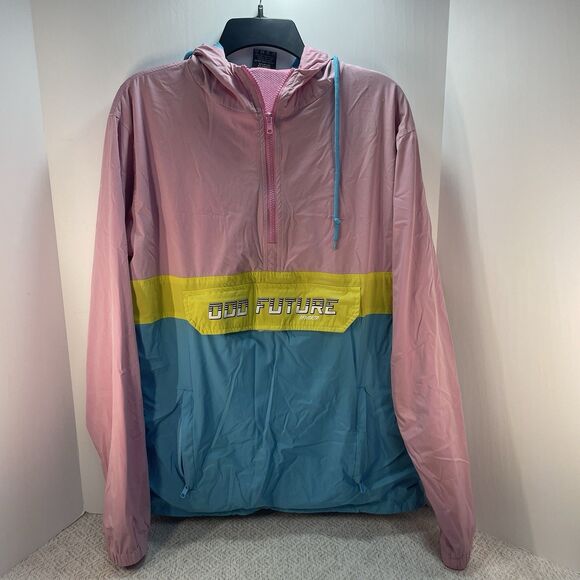 Odd Future Other - Odd Future Mens M Neon Colorblock Pink Yellow Blue Anorak Jacket ** READ**